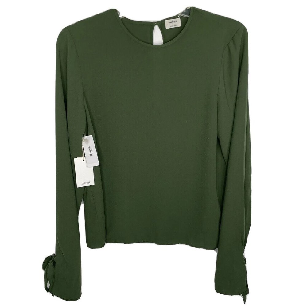 Aritzia Wilfred Elodie Long Sleeve Blouse with Tie Cuffs